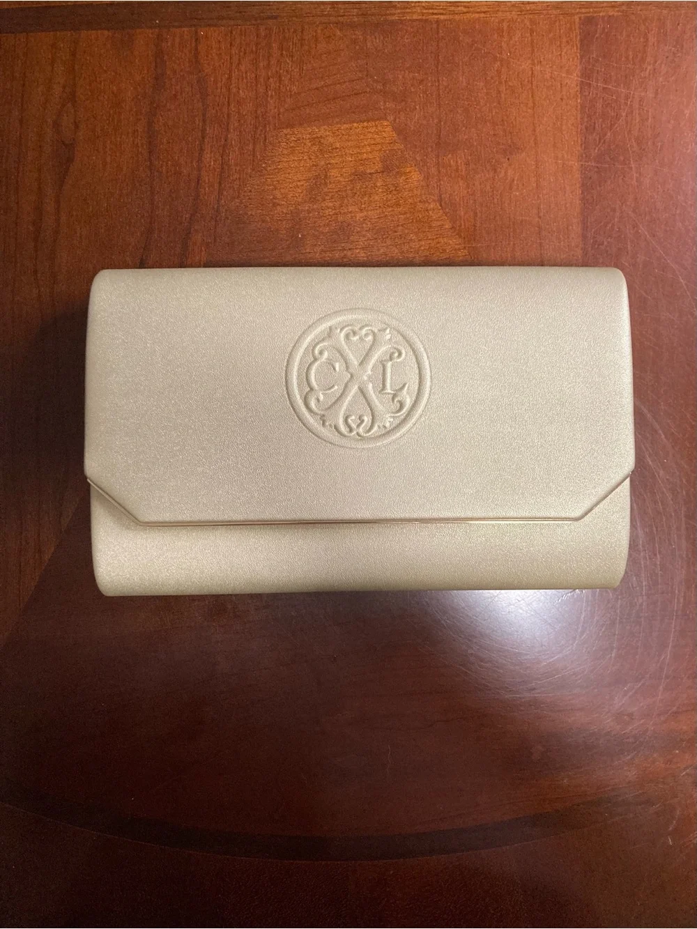 Christian Lacroix Champagne Pearl Envelope Clutch